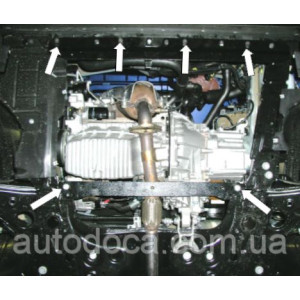 Защита Fiat Doblo II поколение 2010- V-всі двигатель, КПП, радиатор - Премиум - Kolchuga
