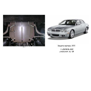Захист Jaguar XJ8 2003-2009 V-3,5 двигун, радіатор - Преміум ZiPoFlex - Kolchuga