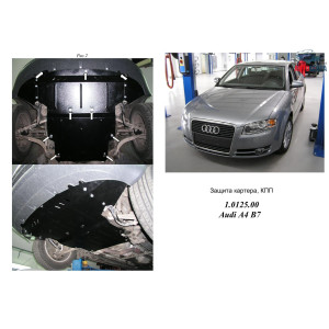 Защита Audi A4 В7 2004-2008 V-1,8Т АКПП двигатель и КПП - Кольчуга