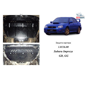 Захист Subaru Impreza 2000-2007 V-1,6; 1,8; 2,0; двигун, КПП, радіатор, редуктор заднього мосту - Kolchuga