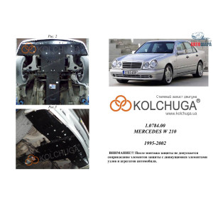 Защита Mercedes-Benz W 210 1995-2001 V- все /окрім 4 Matik/ двигатель, радиатор - Kolchuga