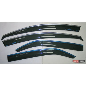 Kia Cerato (2009-2012) - ветровики дверей с хром полоской ASP передние и задние/ дефлекторы/ sunvisors chrome