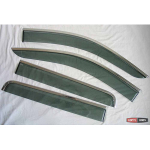 Nissan Navara NP300 2015+ ветровики дефлекторы окон ASP с молдингом нержавеющей стали