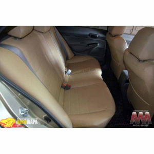 Чехлы на сиденья HONDA Civic седан 2007-2012 - серия AM-L (без декоративной строчки)- эко кожа - Автомания