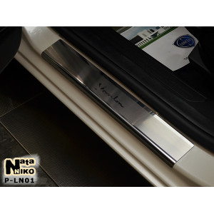 Накладки на пороги Lancia YPSILON (846) 2011- 4 шт на метал Premium NataNiko