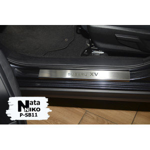Накладки на пороги Subaru XV II 2017- 4 шт на метал Premium NataNiko