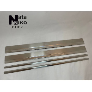 Накладки на пороги FORD KA III 2009- Premium - 4шт, наружные - на метал NataNiko