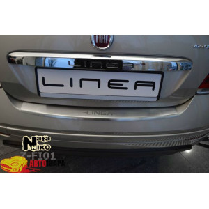 Накладки на бампер с загибом FIAT LINEA FL 2012-2015 NataNiko