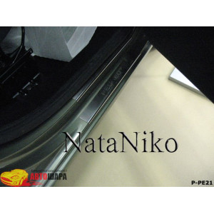 Накладки на пороги PEUGEOT PARTNER II 2008- Premium - 4шт, наружные - на метал NataNiko