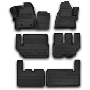 Килимки 3D в салон FORD Tourneo Custom 8 seats, 2013-> 6 шт. (Поліуретан) - Novline