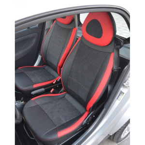 Авточохли для Mercedes SMART 450 - кожзам + алькантара - Leather Style MW Brothers