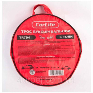 CARLIFE Трос стрічковий, з металевими гачками 6т,5,5м.,сумочка 