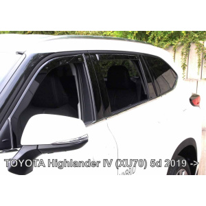 Ветровики для Toyota Highlander 2019+ XU70 5D (вставные, 4шт) (Heko) 29668