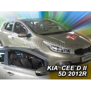 Ветровики для Kia Ceed 2012- 5D (вставные, 2шт) (Heko) 20158