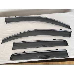 Вітровики для Mitsubishi Outlander 2012-2020 (TAN) з хром полоскою