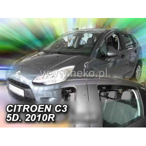 Ветровики для Citroen C3 2009+ 5D (вставные, кт - 4шт) (Heko) 12249