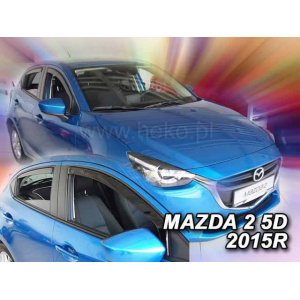 Ветровики для Mazda 2 (IV) 2014+ 5D (вставные, 4шт) (Heko) 23166