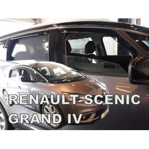 Ветровики для Renault Scenic IV 2017+ Grand 5D (вставные, 4шт) (Heko) 27005