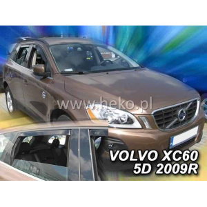 Ветровики для Volvo XC60 2008+ 4D (вставные, кт - 4шт) (Heko) 31236