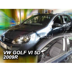 Ветровики для Volkswagen Golf-6 2008-2012 5D (вставные, кт - 4шт) HB (Heko) 31176