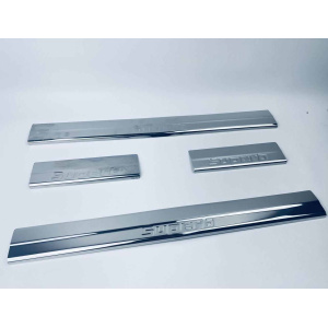 Накладки на пороги для Skoda Superb MK2 2008-2015 4шт (TAN24) Хром-нерж