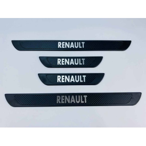 Накладки на пороги для RENAULT 4шт (Y-3 чорний хром-карбон) (TAN24)