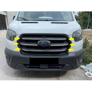 Накладка на переднюю решетку для Ford Transit 2019 4шт (TAN24)