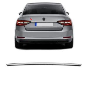 Накладка над номером під чіп для Skoda Superb 2015+ SW Хром-нерж (TAN24)