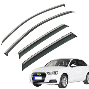 Дефлектори вікон (вітровики) для Audi A3 HATCHBACK 2020+ з нерж. хром полоскою (HAWK)