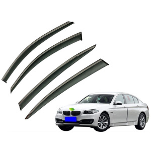 Дефлектори вікон (вітровики) для BMW 5 Series F10 2010-2016 з нерж. хром полоскою (HAWK)