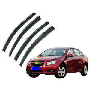 Дефлектори вікон (вітровики) для Chevrolet Cruze 2009+ з нерж. хром полоскою (HAWK)