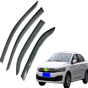 Дефлектори вікон (вітровики) для Citroen C-Elysee 2013- з нерж. хром полоскою (HAWK)