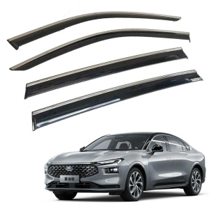Дефлекторы окон (ветровики) для Ford Mondeo 2022+ с нерж. хром полоской (HAWK)