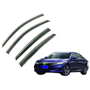 Дефлекторы окон (ветровики) для Honda Accord X 2018-2023 с нерж. хром полоской (HAWK)