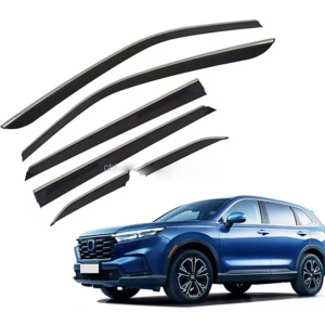 Дефлектори вікон (вітровики) для Honda CR-V 2023+ 6шт з нерж. хром полоскою (HAWK)