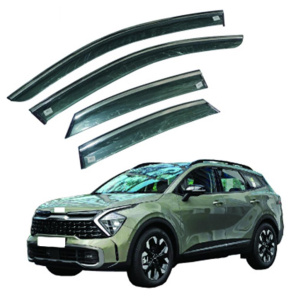 Дефлекторы окон (ветровики) для KIA Sportage LWB 2021+ с нерж. хром полоской (HAWK)