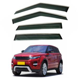 Дефлекторы окон (ветровики) для Land Rover Range Rover Evoque 2011+ с нерж. хром полоской (HAWK)