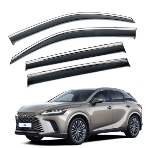 Дефлекторы окон (ветровики) для Lexus RX 2023+ с нерж. хром полоской (HAWK)