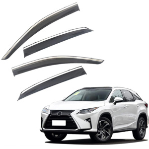Дефлекторы окон (ветровики) для Lexus RX 2016-2023 с нерж. хром полоской (HAWK)