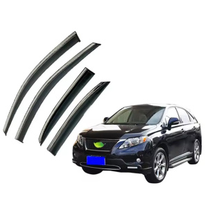 Дефлектори вікон (вітровики) для Lexus RX 2010-2015 з нерж. хром полоскою (HAWK)