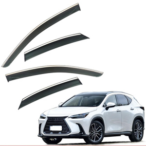 Дефлектори вікон (вітровики) для Lexus NX / NX350 2022+ з нерж. хром полоскою (HAWK)