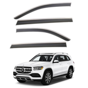 Дефлекторы окон (ветровики) для Mercedes GLS 2020+ з с нерж. хром полоской (HAWK)