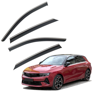Дефлекторы окон (ветровики) для Opel Astra L 2022+ с нерж. хром полоской (HAWK)