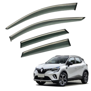 Дефлекторы окон (ветровики) для Renault Captur / Mitsubishi ASX 2023+ с нерж. хром полоской (HAWK)