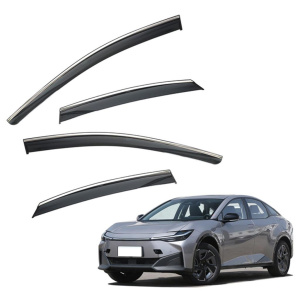 Дефлекторы окон (ветровики) для Toyota BZ3 2023- с нерж. хром полоской (HAWK)