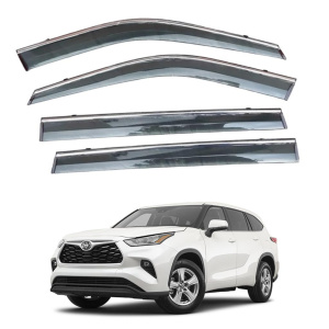 Дефлектори вікон (вітровики) для Toyota Highlander 2020+ з нерж. хром полоскою (HAWK)