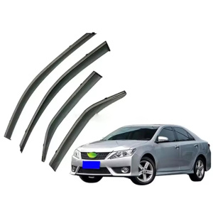 Дефлектори вікон (вітровики) для Toyota Camry V50 2012-2017 з нерж. хром полоскою (HAWK)