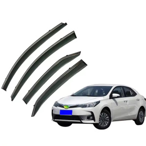 Дефлекторы окон (ветровики) для Toyota Corolla XI E170 2013-2018 с нерж. хром полоской (HAWK)