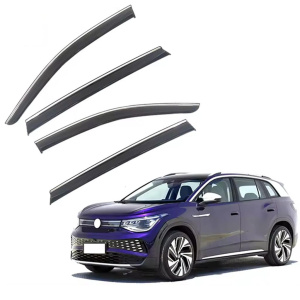 Дефлекторы окон (ветровики) для Volkswagen ID.6 2021+ с нерж. хром полоской (HAWK)