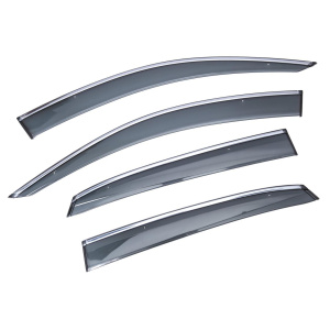 Дефлекторы окон (ветровики) с хромом HONDA CIVIC 2016+ хетчбек Sun Visors